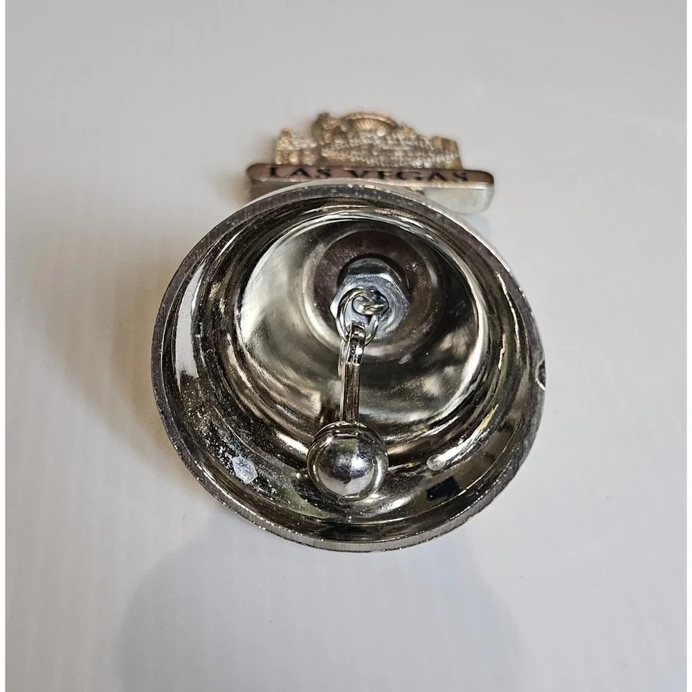 Vintage Las Vegas Skyline‎ Souvenir Bell Silver Tone Metal Collectible travel
